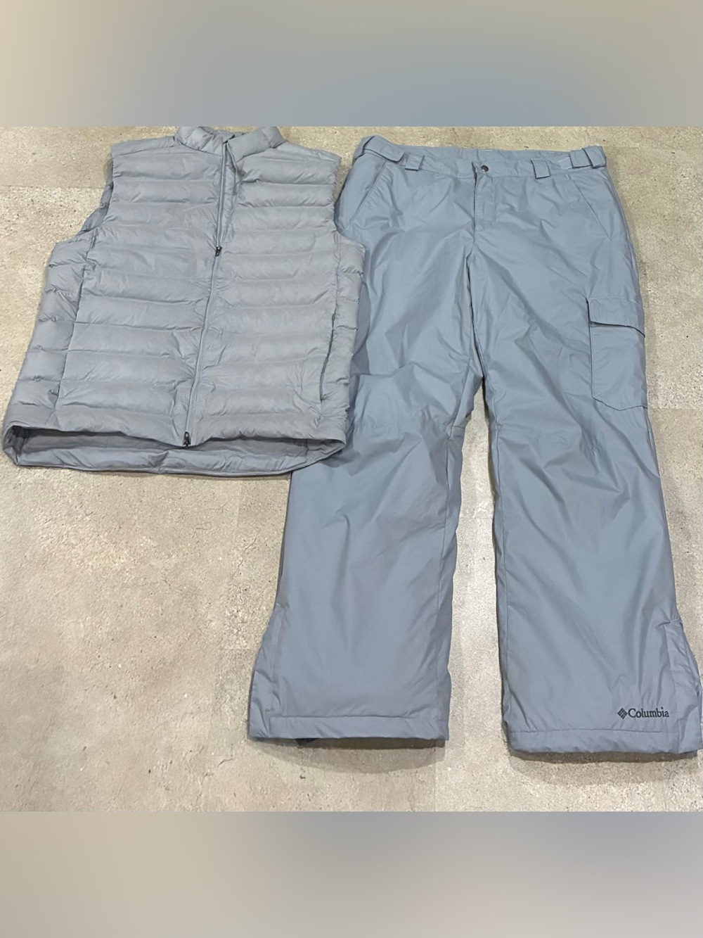 Mens LULULEMON/COLUMBIA Down Vest & Lined Snowpants, sz Large